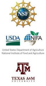 NSF, USDA/NIFA, and TAMU logos stacked